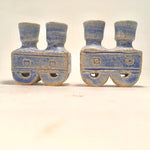 Blue Whistle Train Hanukkah Menorah
