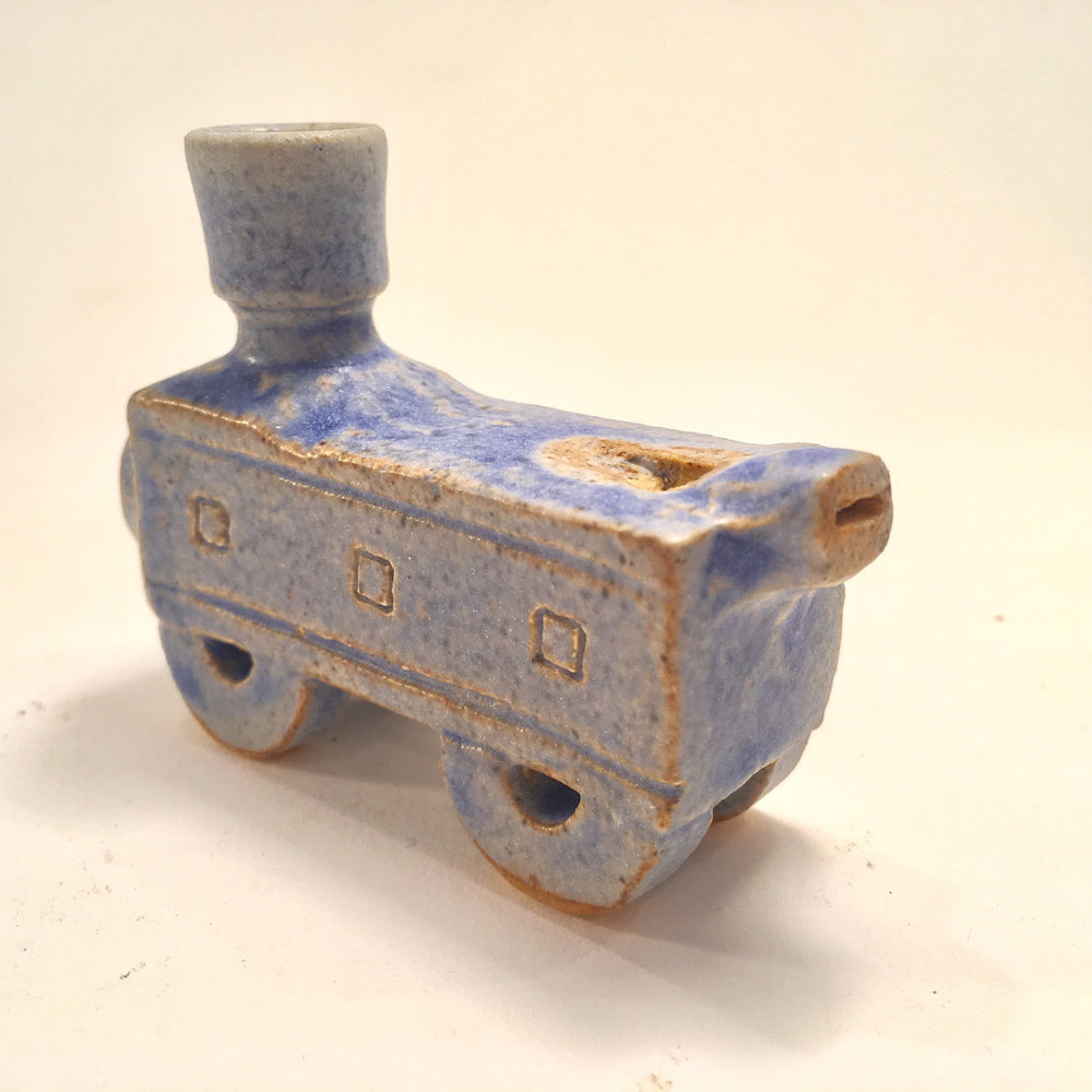 Blue Whistle Train Hanukkah Menorah