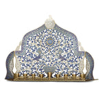 Birds and Leaves Brushed Brass Hanging Hanukkah Menorah
