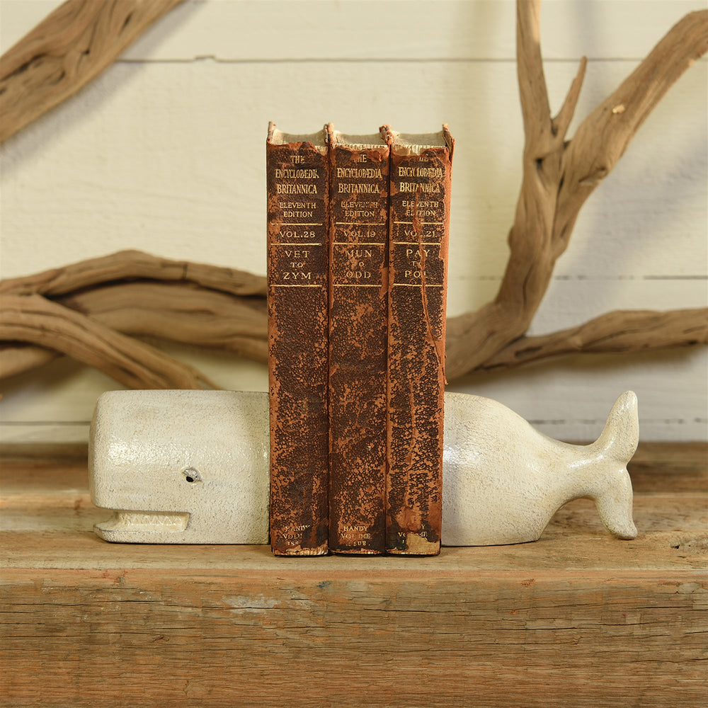 Recycled Cast Iron Whale Bookends