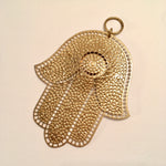 Incised Brass Mosaic Pattern Hamsa