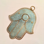 Incised Brass Mosaic Pattern Hamsa