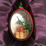 Santa and Christmas Tree Duck Egg Ornament with LED Light
