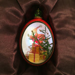 Santa and Christmas Tree Duck Egg Ornament with LED Light
