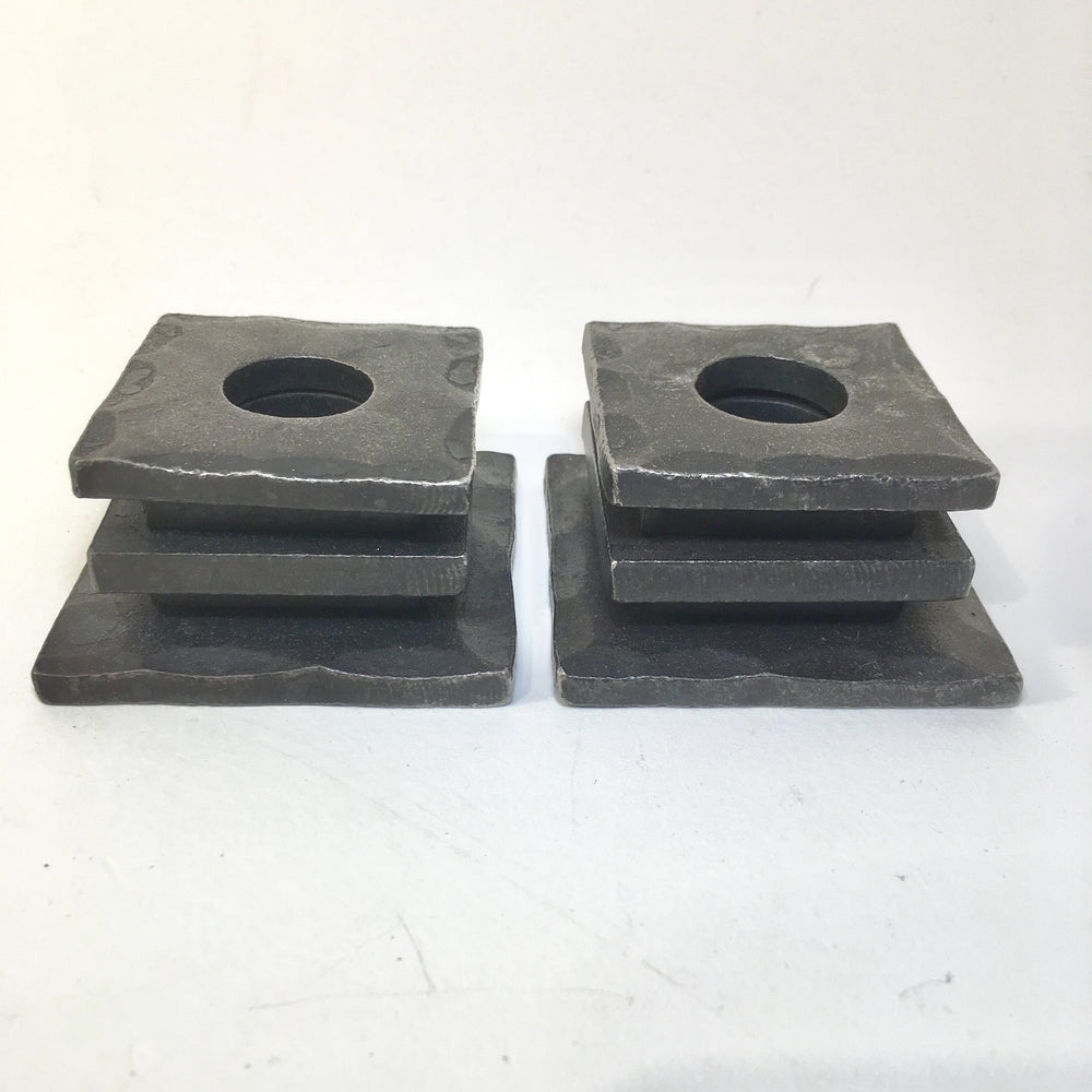 Stacked Wrought Iron Candle Holder Pair
