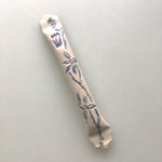 Blue Flowers Ceramic Mezuzah