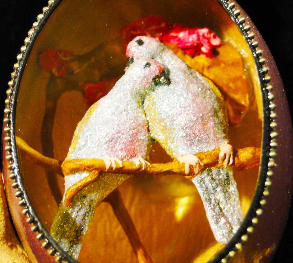 Two Turtle Doves Duck Egg Ornament