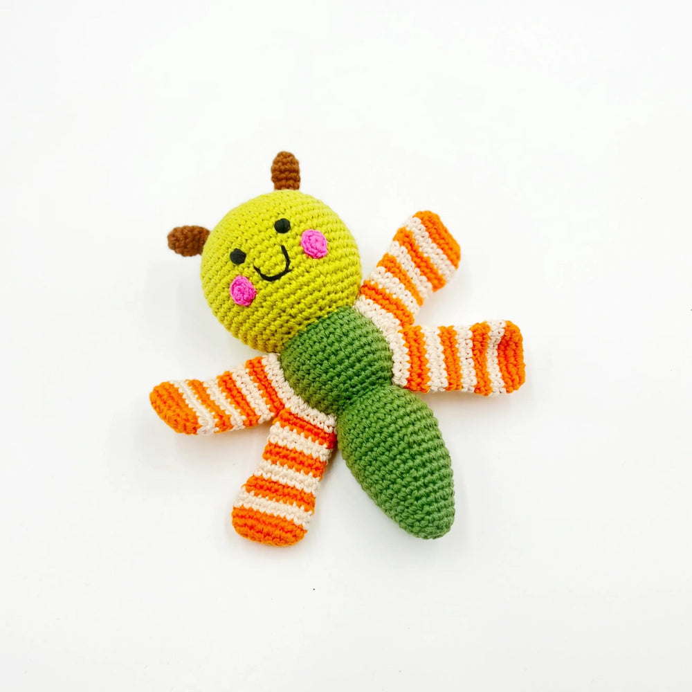 Fair Trade Organic Cotton Dragonfly Baby Rattle