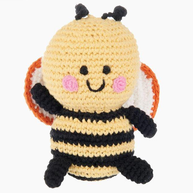 Fair Trade Organic Cotton Bumble Bee Baby Rattle