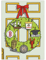 Massachusetts Wreath Holiday Card