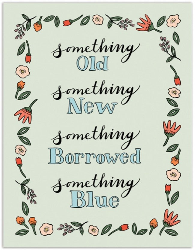 Something Old Something New Wedding Card