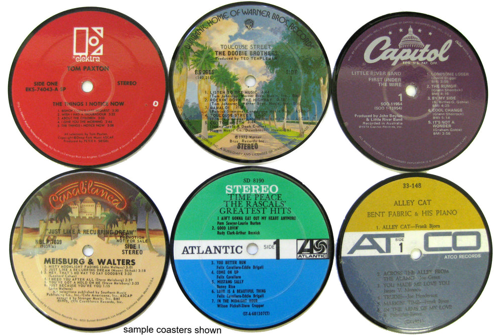 Recycled Record Coasters Set of Six