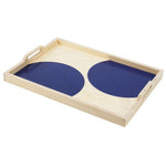 Navy Blue Dot Birch Wood Trays
