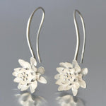 Water Lily Sterling Silver Loop Earrings