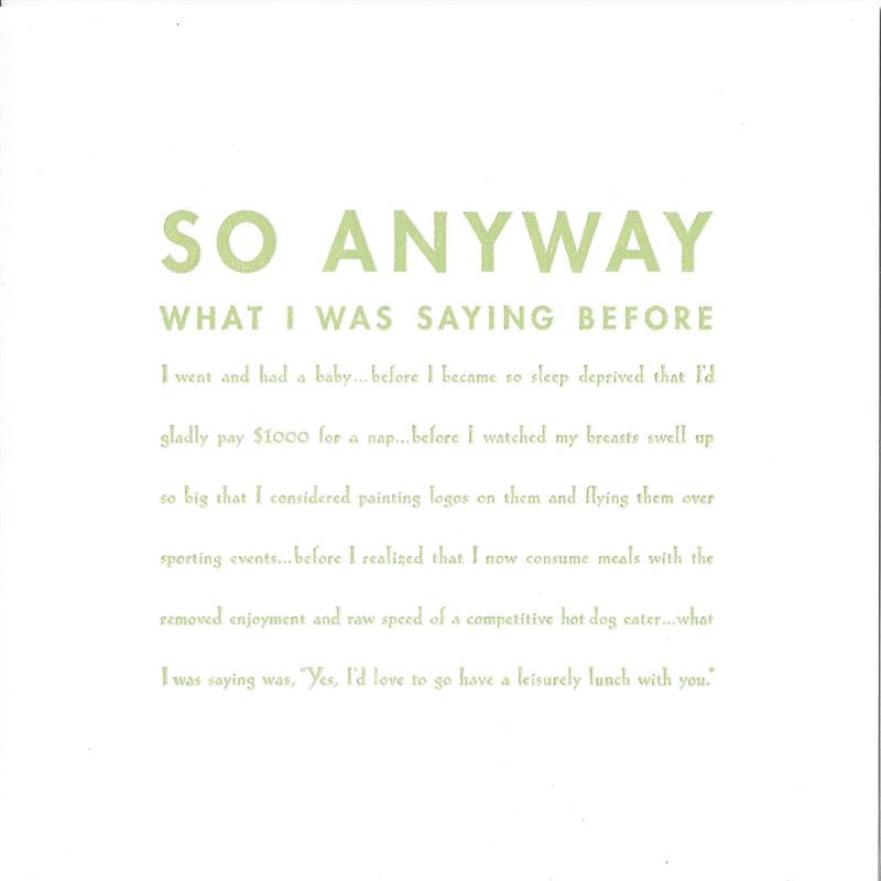 So Anyway Card