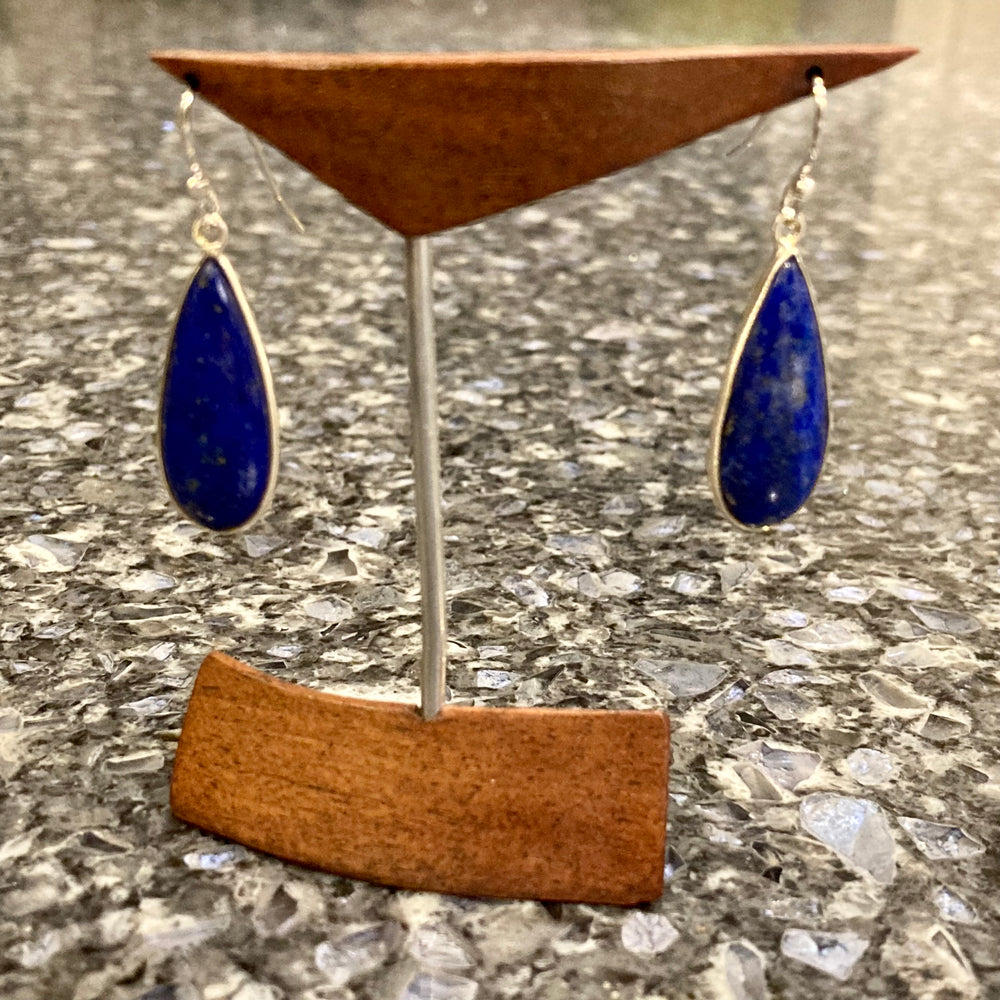 Lapis Teardrop Sterling Silver Earrings