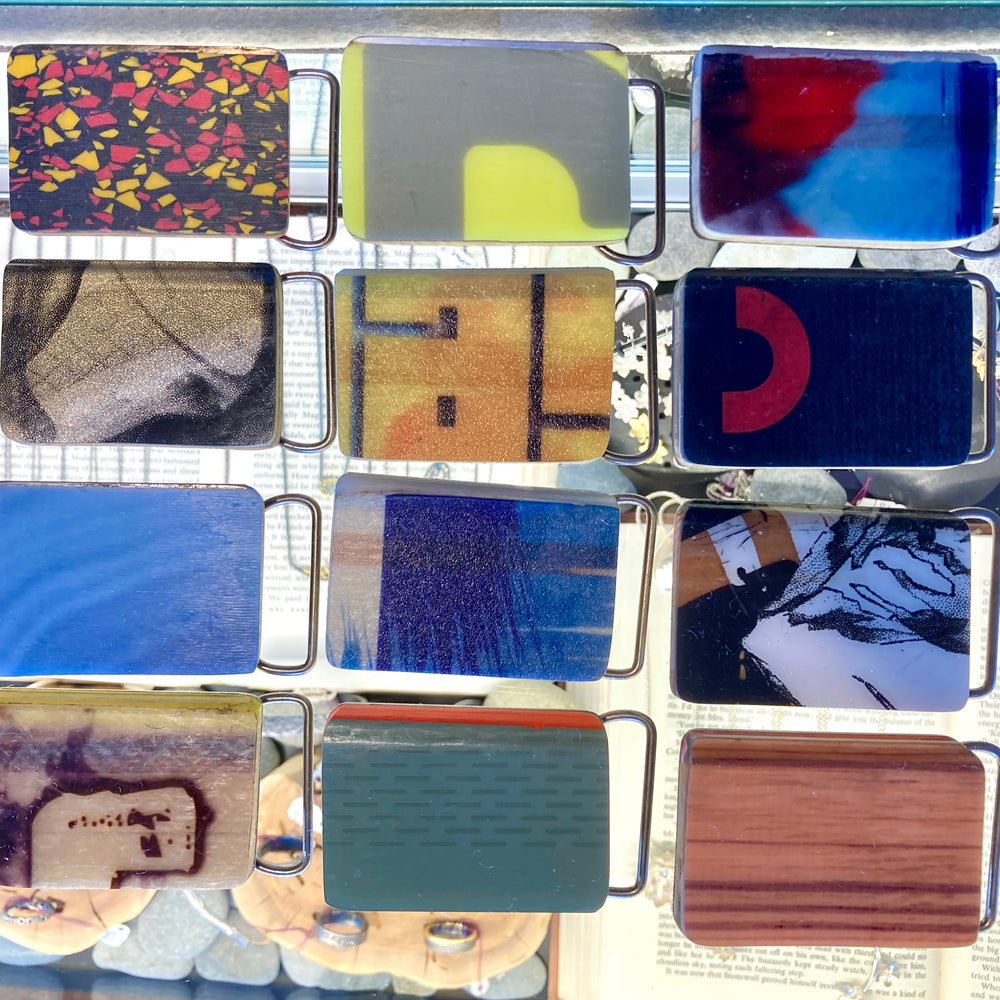 Upcycled Ski Belt Buckles