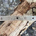 Hammered Oxidized Sterling Silver Cuff with Five Black Diamonds