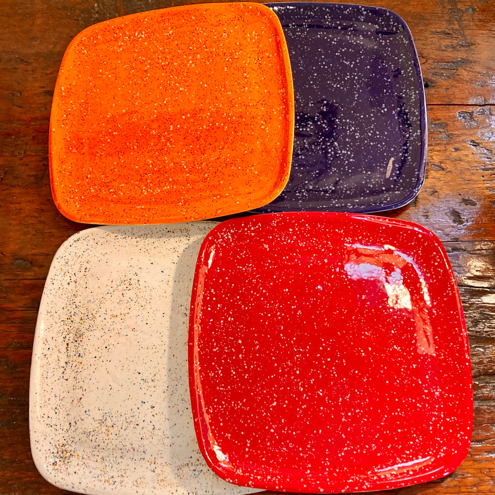 Splatter Square Earthenware Plates