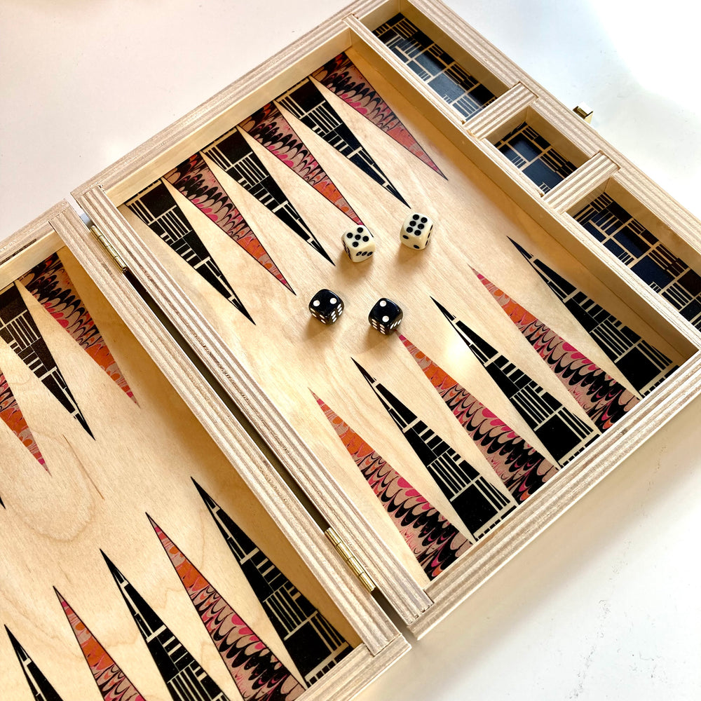 FSC Certified Art Deco Birch Travel Backgammon Sets