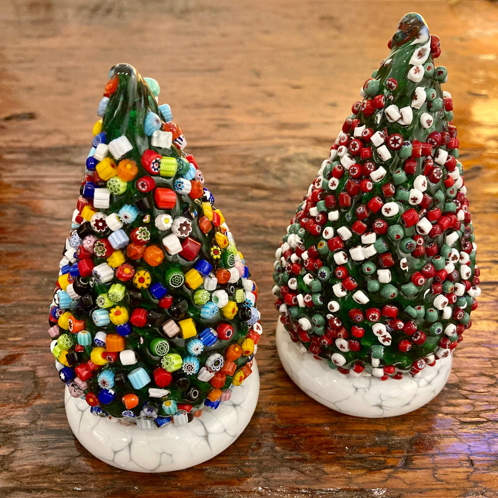 Blown Glass Millefiori Christmas Trees