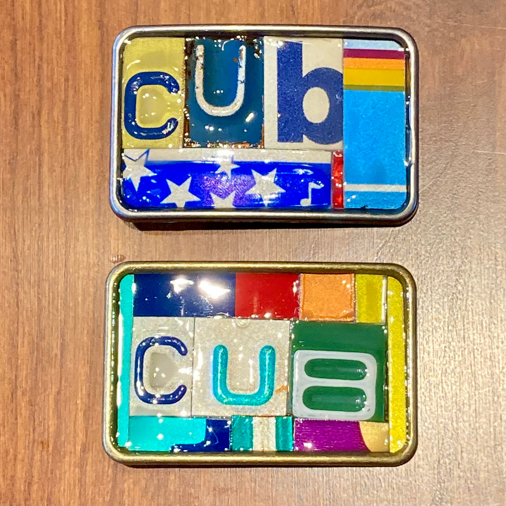 Cub Upcycled License Plate Belt Buckle