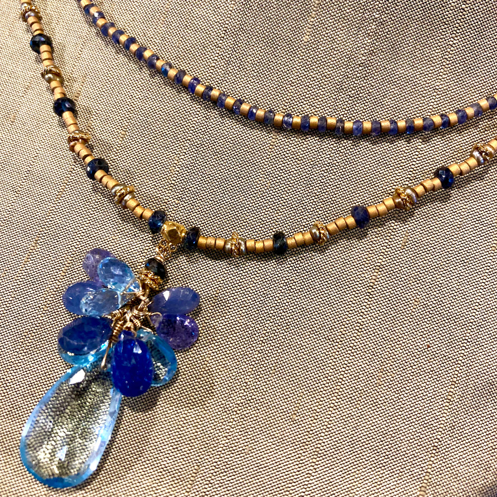Summer Beach Day Double Strand Stones Necklace