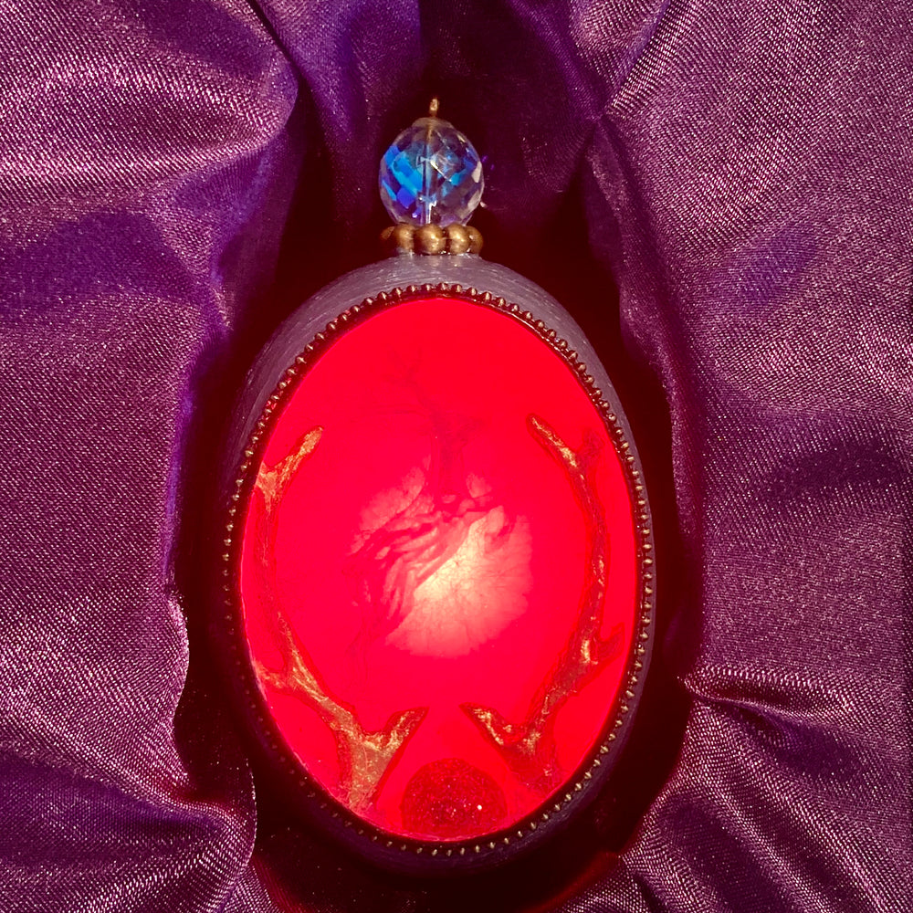 Rudolph Duck Egg Ornament with LED Light
