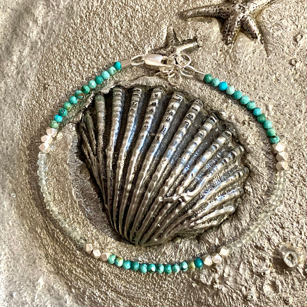 Semi Precious Stone and Sterling Silver Wrap Bracelets