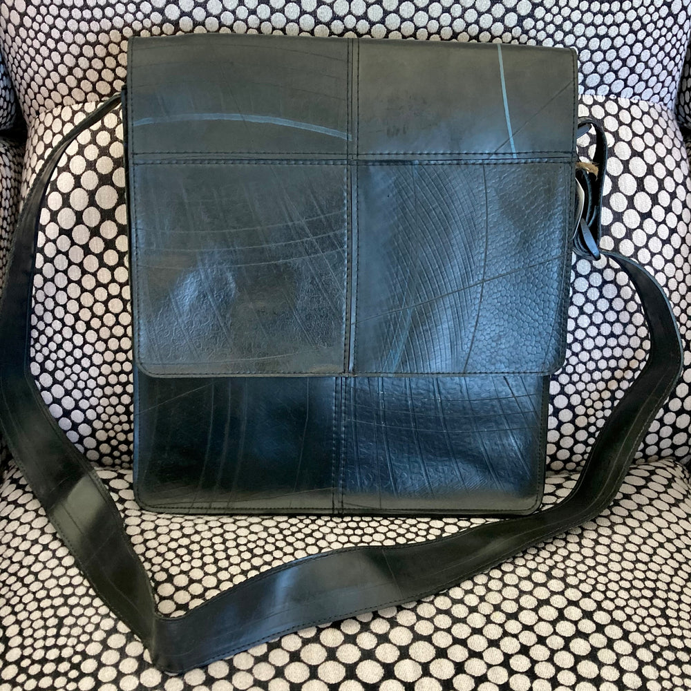 Fair Trade Upcycled Bike Inner Tube Messenger Bag