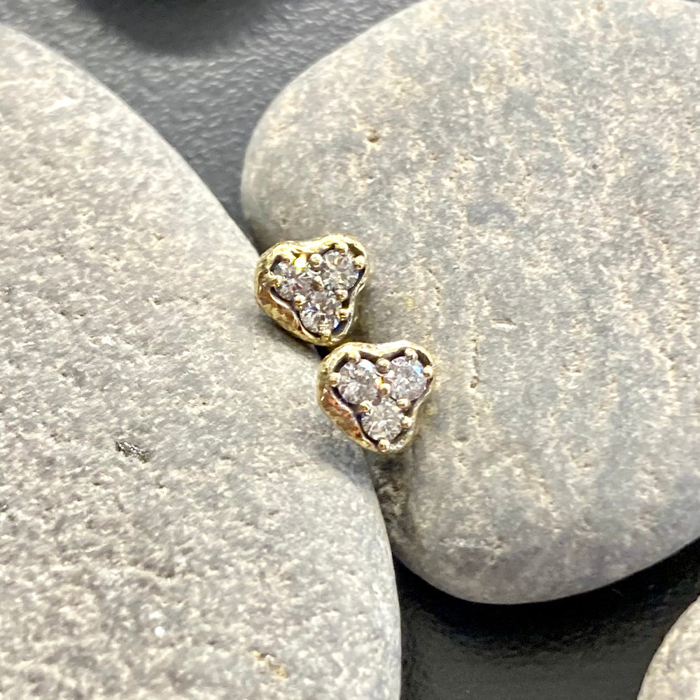 Winter Pond 18K Gold and Diamonds Post Earrings