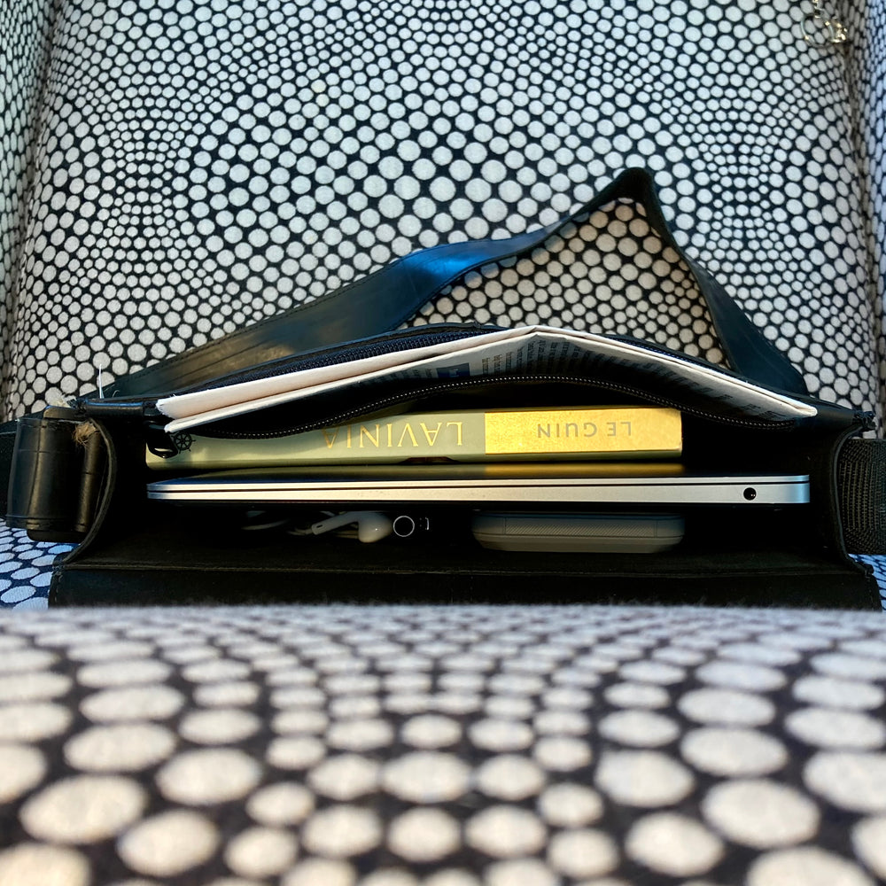 Fair Trade Upcycled Bike Inner Tube Messenger Bag
