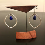 Faceted Lapis Teardrop Sterling Silver Earrings
